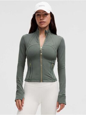 Lululemon Define Cropped Jacket - Dark Forest / Gold (NWT)